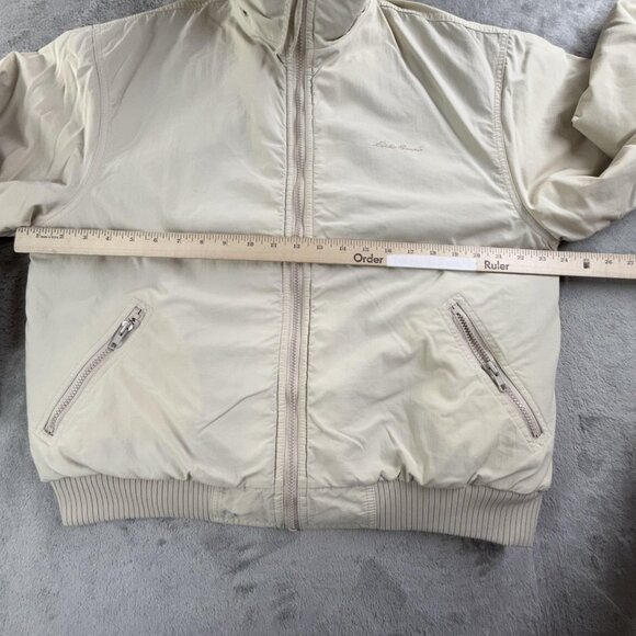 Vintage Eddie Bauer Jacket Womens Large White Windfoil Made USA Fleece Lined 90s - Picture 6 of 16